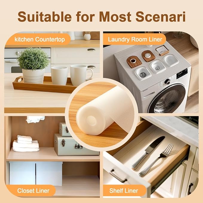 FEXIA Shelf Liners for Kitchen Cabinets Non-Slip Drawer Liner 16 Inches x 20 FT - Image 7