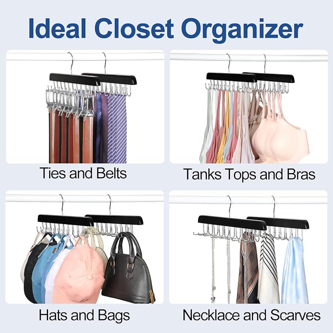 TOPIA HANGER 20 Hooks Belt Tie Hanger Space Saving - Image 7