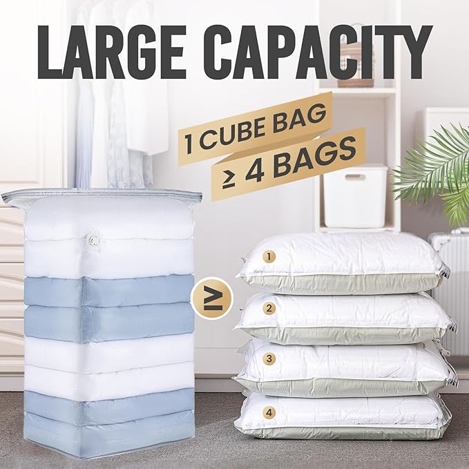 TAILI 10 Pack Vacuum Storage Bags, Jumbo Cube Space Saver Bags, Extra Large - Image 3