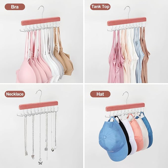 TOPIA HANGER Cedar 2 Pack 2 in 1 Belt Tie Hanger - Image 7