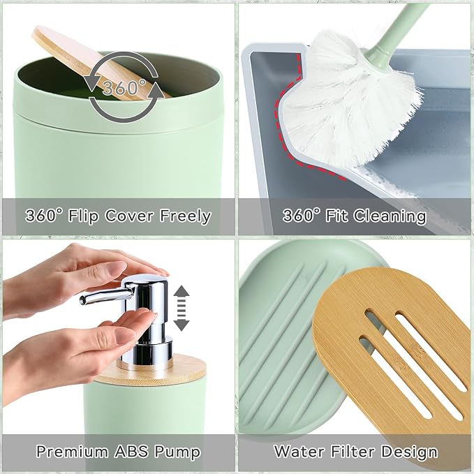 iMucci Bathroom Accessories Green Bathroom Sets - Image 2