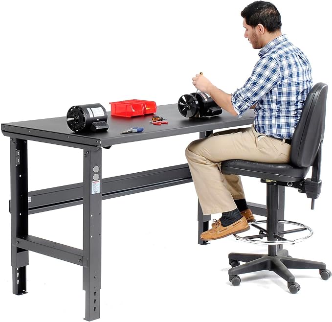Global Industrial Adjustable Height Workbench C-Channel Leg, 1-3/4" 12-Gauge - Image 2