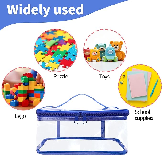 3 Packs Clear Toy Storage Bags- 9.4 x 6.7 x 4.3 Inch Transparent PVC Toy - Image 4