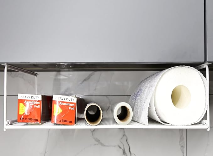 Foil and Plastic Wrap Organizer Holder Foldable Under Cabinet Shelf Kitchen by EHKIT