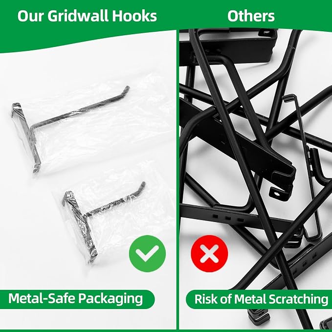Gridwall Hooks 4 Inch, 100 Pack Grid Wall Hooks, Grid Panel Hooks and Hangers - Image 4