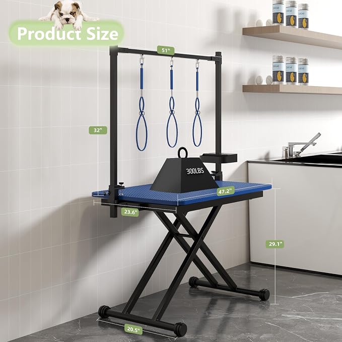 VFK 47'' Large Dog Grooming Table X-Lift Foldable Grooming Table - Image 3
