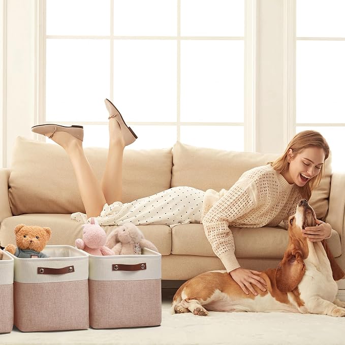 13 Inch Cube Storage Bins, Foldable Storage Basket - Image 7