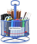 Marbrasse Mesh Desk Organizer, 360-Degree Rotating Multi-Functional Pen Holder by Marbrasse