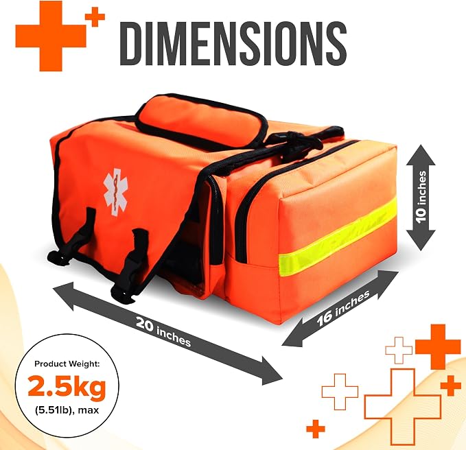 JJ CARE Trauma Bag, Fully Stocked EMT Medical Bag - Image 4