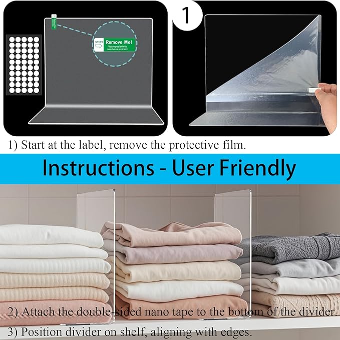 Shelf Dividers for Closet Organization: Acrylic Shelf Dividers for Clothes - Image 8