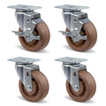 4" Hi-Temp Glass FiIled Nylon Casters, Heavy Duty Casters Set of 4, Industrial by CWfutureparts