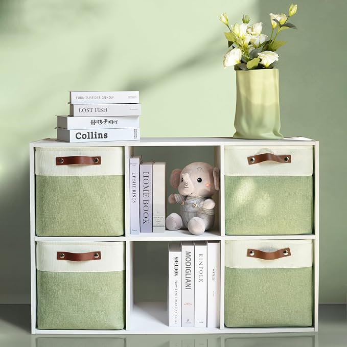 13 Inch Cube Storage Bins, Foldable Storage Basket - Image 2