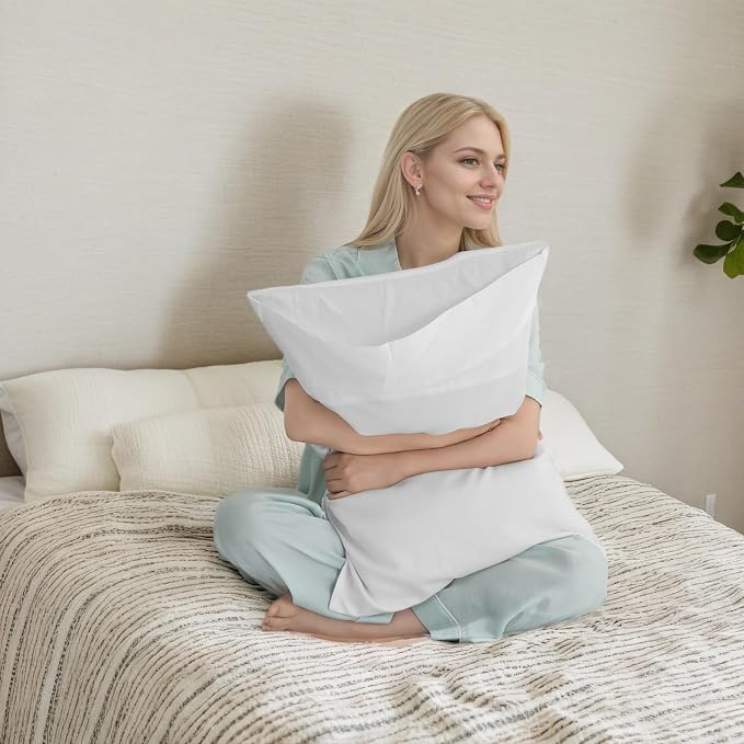 TELUS Pillow Cases Standard Size 2 Pack, Bamboo Rayon & Lyocell Pillowcase - Image 6