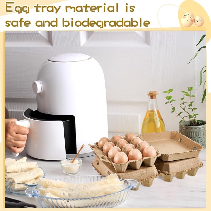 Rtteri 150 Pieces Paper Pulp Egg Cartons 3x4 Style Vintage Blank Egg Cartons - Image 7