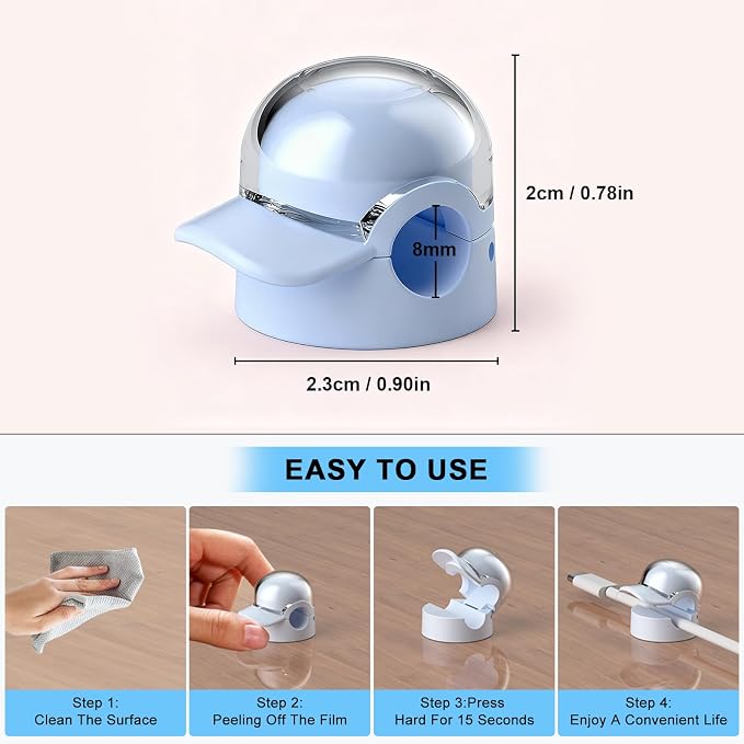 Eiito Cord Organizer Spring Cable Management Clips -Desk Cord Holder, Adhesive - Image 7