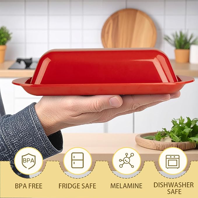 Butter Dish with Lid and Knife, Durable Countertop & Fridge Butter Keeper - Image 6