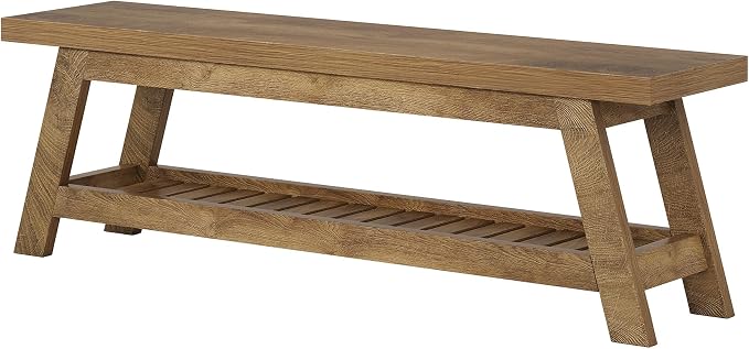 Tribesigns 55" Wood Entryway Bench - Image 9