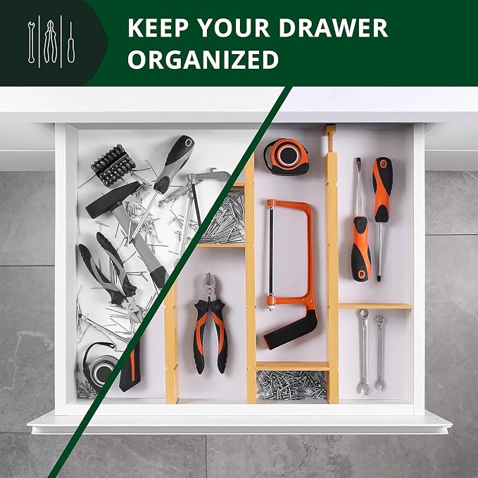 ROYAL CRAFT WOOD Adjustable Bamboo Drawer Dividers Organizers - Image 7