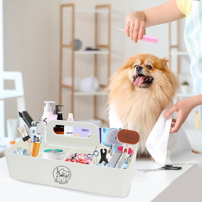 Dog Storage Organizer for Grooming Supplies, 8-Compartment Caddy for Dog Cat - Image 2