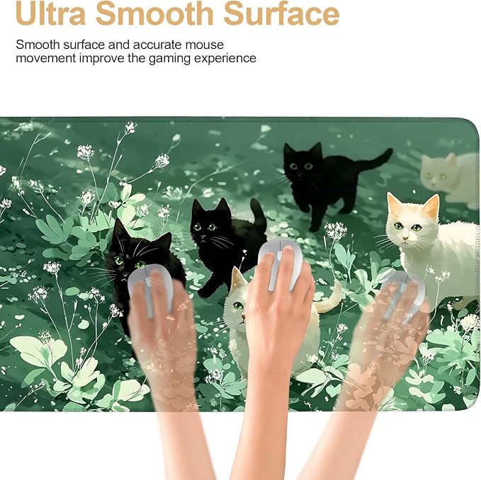 Large Mouse Pad, Cute Cat Gaming Mouse Pad Desk Mat, Non-Slip Base Extended - Image 4
