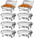 8 Qt 8 Pack Full Size Stainless Steel Chafing Dishes Buffet Set by Jacgood