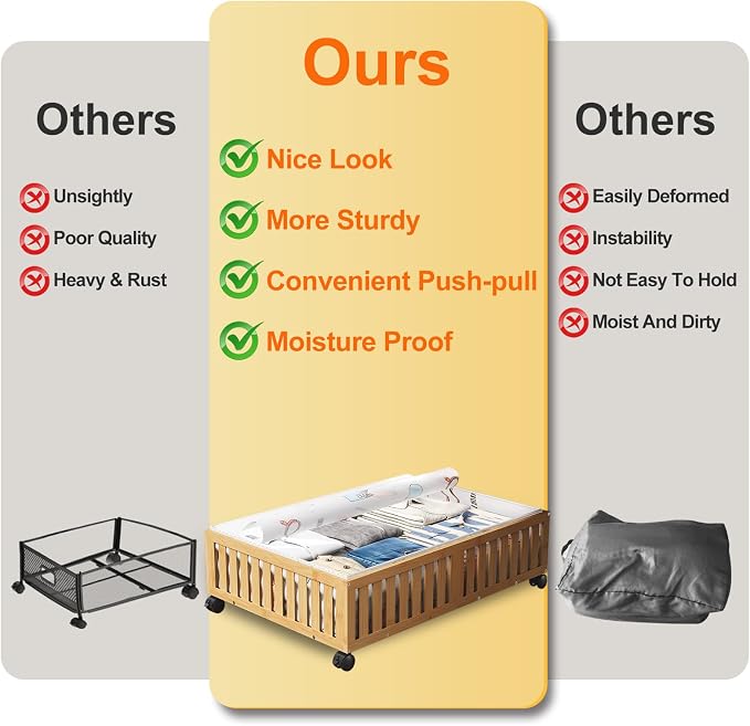 Bamboo Under Bed Storage Containers - Image 7