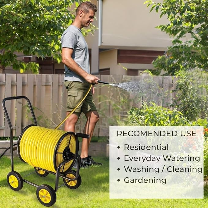 Garden Hose Reel Cart, Heavy Duty Steel Reel - Image 2