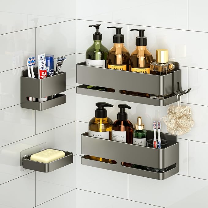 Bathroom Storage Rack, Wall-Mounted Shelf by Unknown