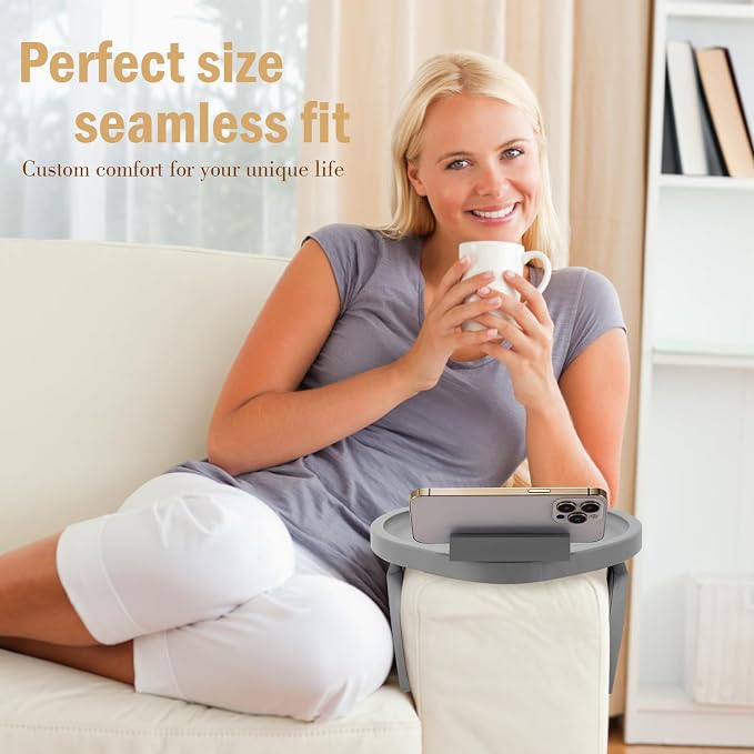 Couch Arm Table, Bamboo Couch Armrest Table - Image 2