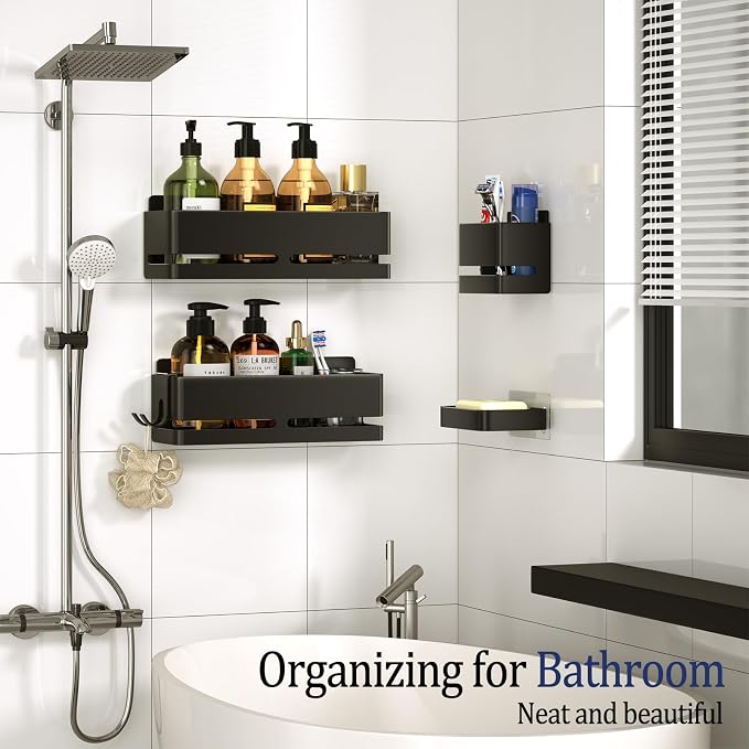 Bathroom Storage Rack, Wall-Mounted Shelf - Image 3