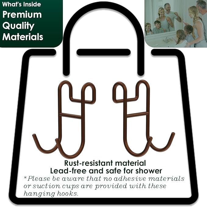 Bronze Shower Caddy Hooks - Image 4