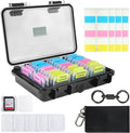 37 Slots Memory Card Case & 36 Transparent Card Cases & 60 Visual Sticky Notes by Micscrew