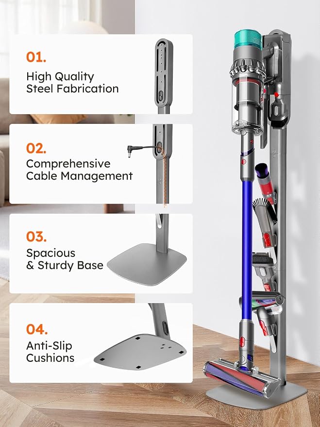 Vacuum Stand Compatible with Dyson Gen5 V15 V12 V11 V10 V8 V7 V6, Heavy Base - Image 3