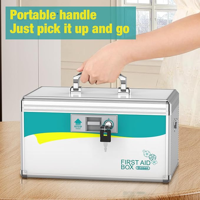 Glosen Medicine Lock Box, locking medicine box, Security Lock Boxes【Large - Image 4
