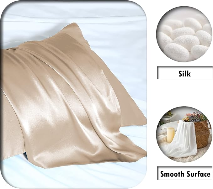 Silk Pillowcase for Hair and Skin, Breathable and Sliky 100% Silk Pillowcases - Image 2
