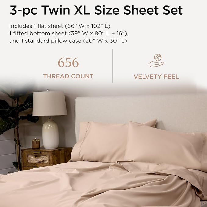 Threadmill Twin XL Sheet Sets | 656 Thread Count 100% Supima Cotton Sheets - Image 2