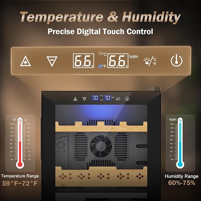 Electric Humidor-50L Cooling & Heating Humidor, Smart Touch Control Humidity & - Image 2
