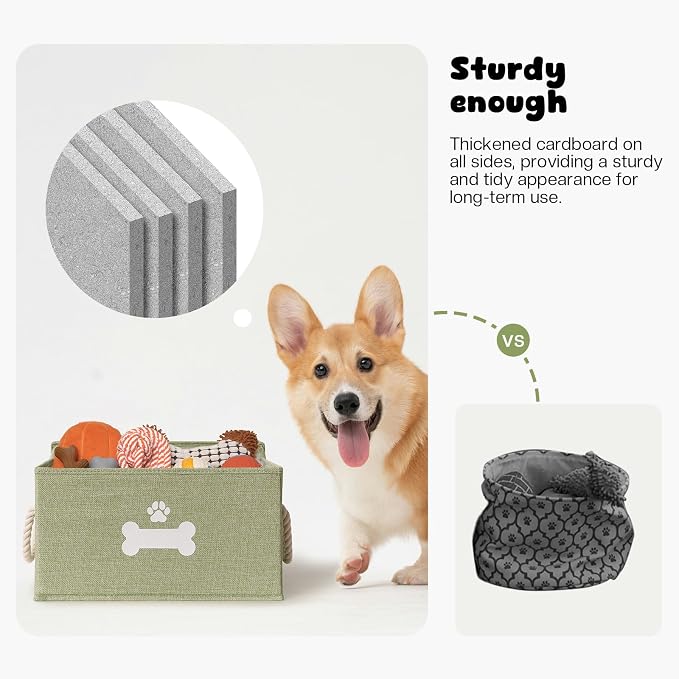 Dog Toy Basket with Lid, Dog Basket - Image 5