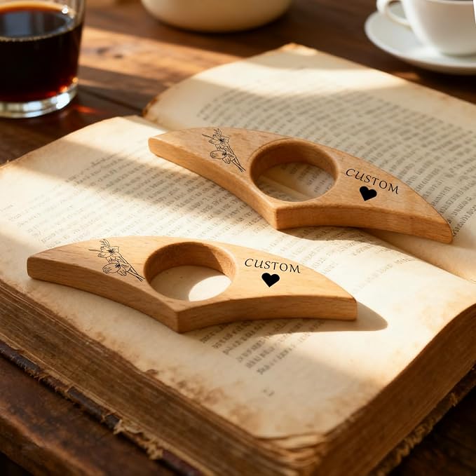 Personalized Book Page Holder Engraved Text - Image 2