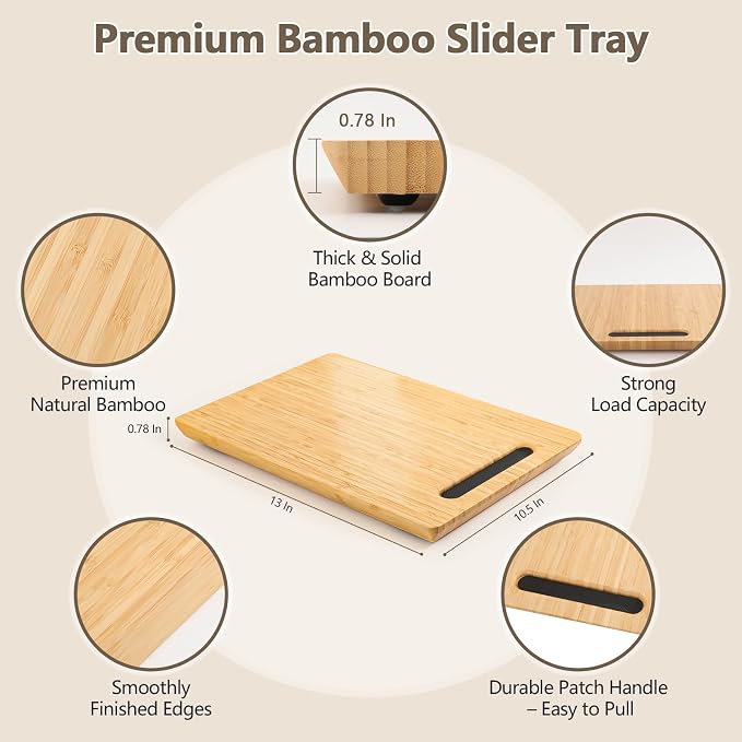 Fullin 360°Appliance Slider, Bamboo Sliding Tray - Image 6