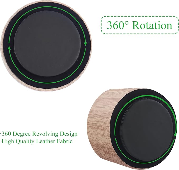 Round Leather Art Supply Organizer, Remote Control Holder, 360 Degree Spinning - Image 4