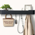 Coat Rack Wall Mount with Hidden Hooks Modern Key Holder Wood Entryway Hook by Jadoxy