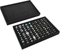 MOOCA 2 Pcs Set 100 Slots Ring Tray Display, Slotted Ring Showcase Display by Mooca