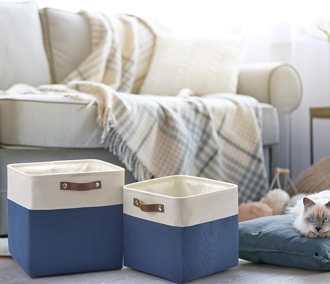 13 Inch Cube Storage Bins, Foldable Storage Basket - Image 6