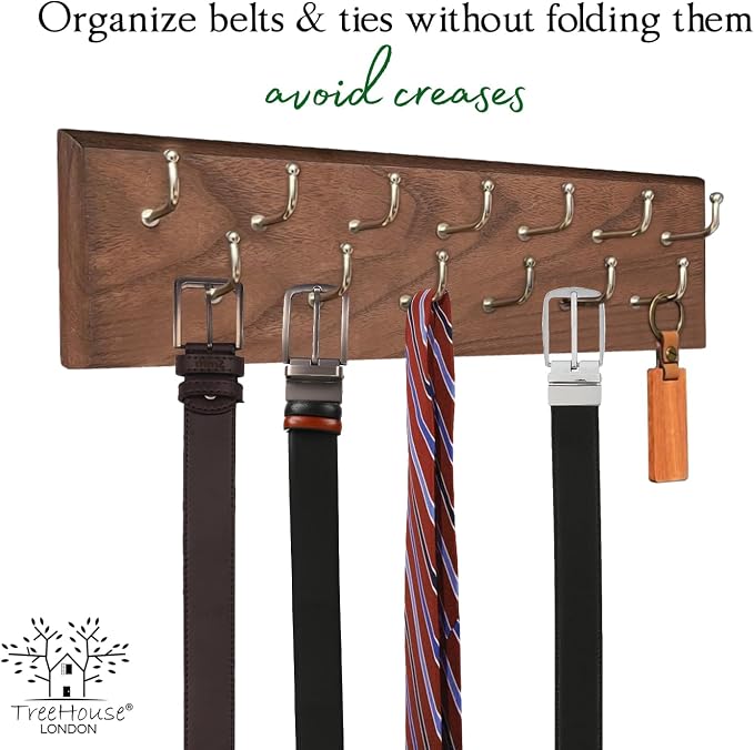 Treehouse Belt Organizer Rack, Holds Over 28 Large Belts, Sturdy Metal & Sturdy - Image 7