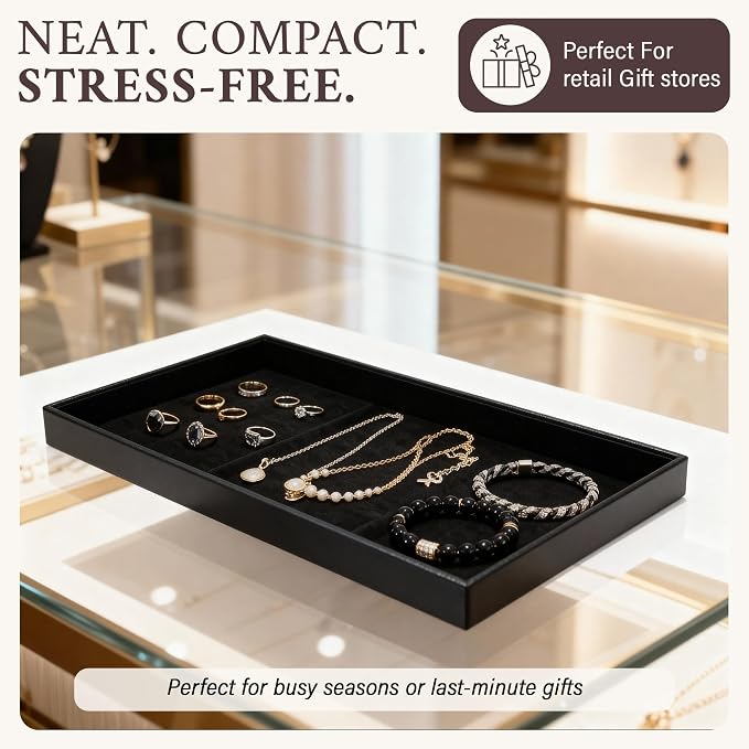 RJ Displays 6 Pack Stackable Jewelry Tray Set, Stackable Plastic Jewelry - Image 4