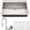 33 x 22 Drop-In/Undermount Kitchen Sink, TECASA Single Bowl Kitchen Sink by TECASA