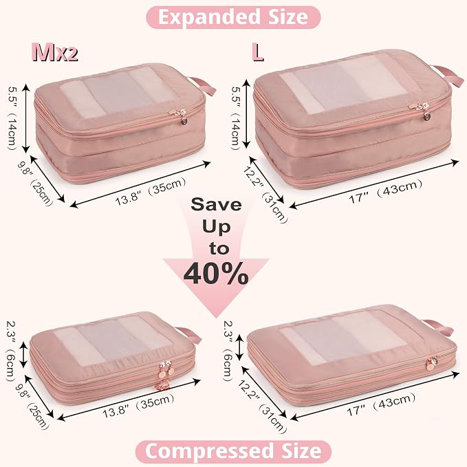 Expandable Double-Sided Compression Packing Cube，3 Set Lightweight Double Deck - Image 5