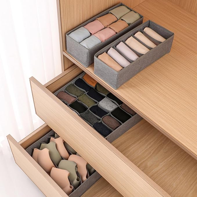 8 Pack Dresser Drawer Organizer Clothes Underwear Sock Storage Drawer Dividers - Image 5