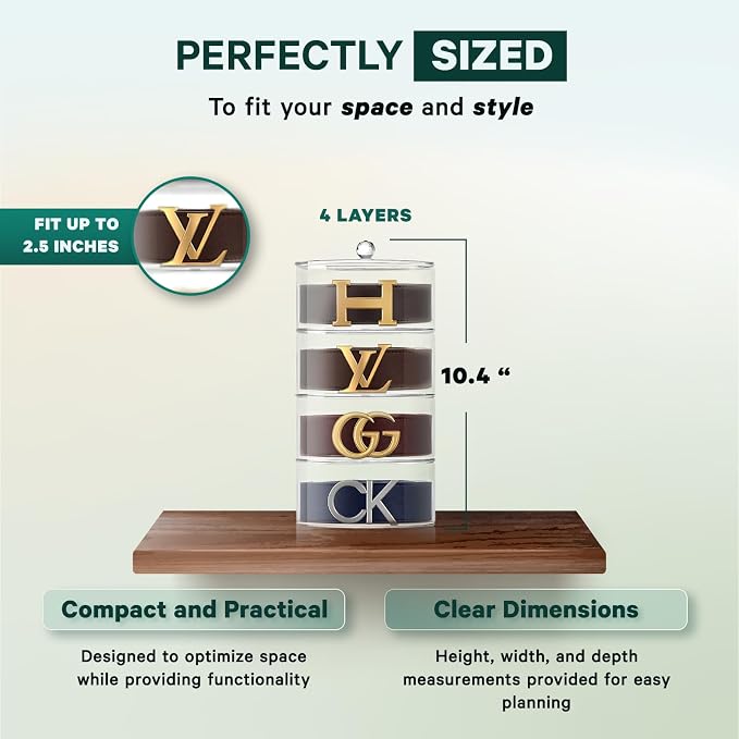 Acrylic Belt Organizer, 4-Layer Transparent Closet Accessories Organizer - Image 2